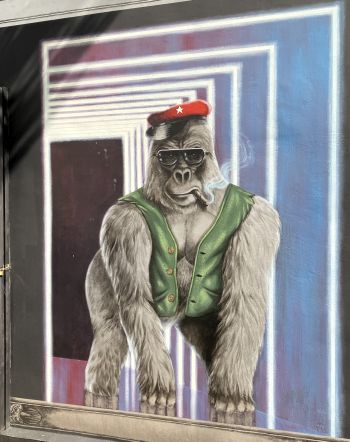Street Art zum Start - gesprühter Gorilla